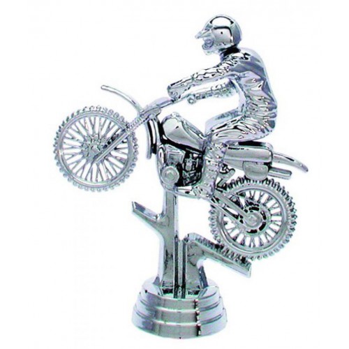 Schraubfix-Figur, Motorsport, Motorrad, silberfarben, Kunststoff