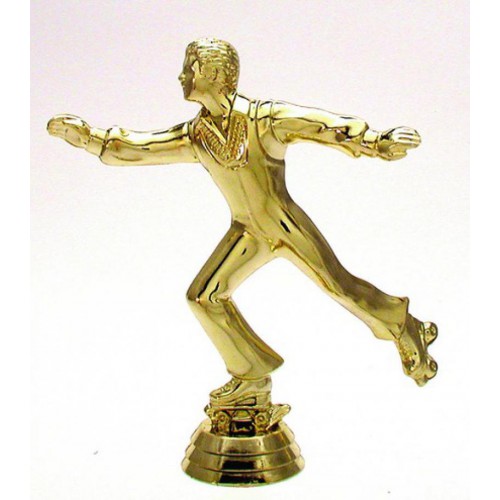 Schraubfix-Figur, Rollschuhlaufen Herren, goldfarben, Kunststoff