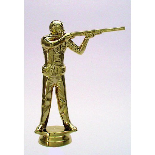 Schraubfix-Figur, Schiessen Damen, Gewehr, goldfarben, Kunststoff