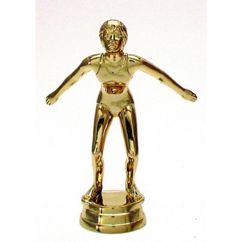 Schraubfix-Figur, Schwimmen Damen, goldfarben, Kunststoff