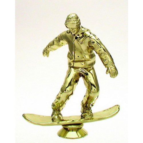 Schraubfix-Figur, Skifahren, goldfarben, Kunststoff