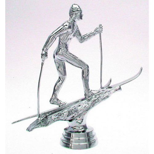 Schraubfix-Figur, Ski-Langlauf, silberfarben, Kunststoff