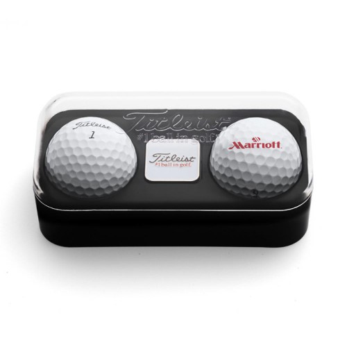 Titleist 2-Ball-Pack, Klarsichtdeckel, mit quadratischem Ballmarker