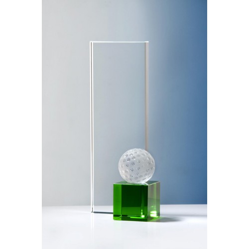 Trophäe, Optiwhiteglas, Glaswürfel, Glasgolfball 4cm