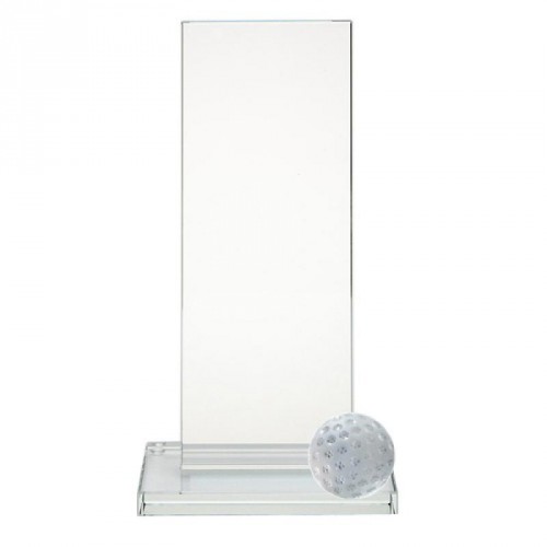 Trophäe, Optiwhiteglas, schlicht, Glasgolfball